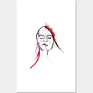 Single Line - Woman Portrait Posters and Art